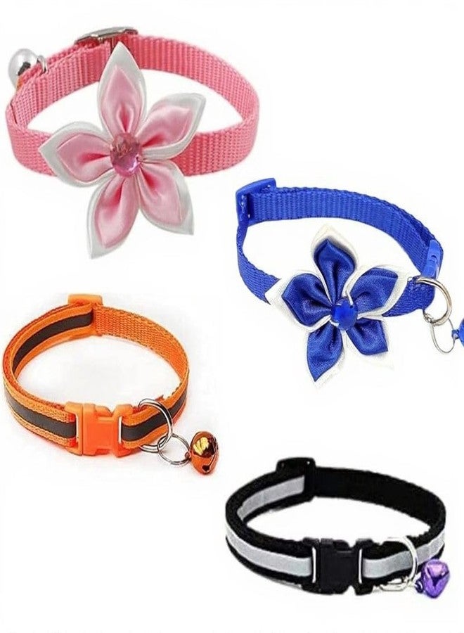 KittuPet Pack of 4 pcs 2 is Flower Deisgn Reverisble Interactive and 2 is Reflective for Your Kitten Pupies Dog Size 10 MM Random Color - Image 5